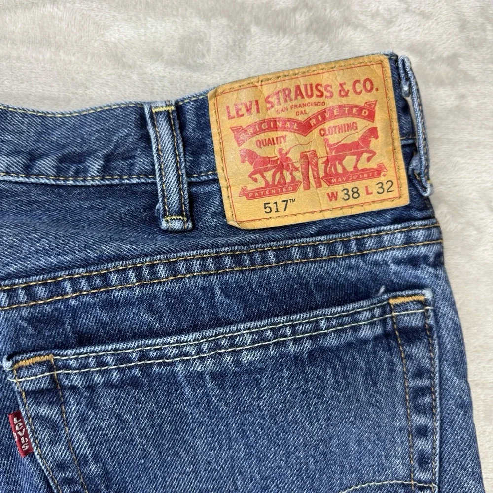 Levi's 517 Denim Jenas Bootcut‎ Blue Men's Size 38x32 (Fit 36x30) Western Cowboy